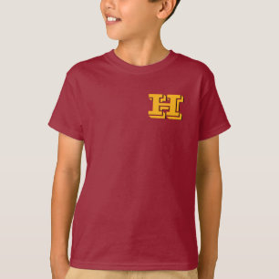 Marine und Gold Blockbuchstaben-Monogramm T-Shirt