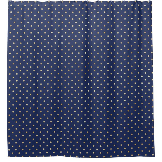 Marine und Gold Dots Moderne Technik Duschvorhang (Vorderseite)