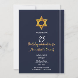 Marine und Golden Star von David Birthday Einladung