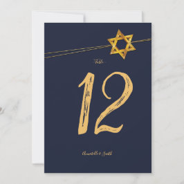 Marine und Goldener Star der David-Tischnummer Einladung