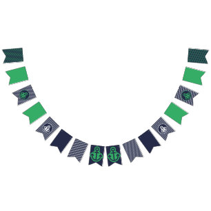 Marine und grüne, unbemannte Jagdfahnen Wimpelkette