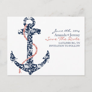 Marine und Korallenriff Save the Date Ankündigungspostkarte