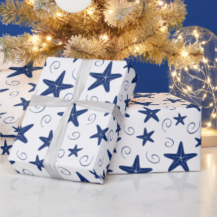 Marine- und nautischer Hintergrund in Marineblau u Geschenkpapier