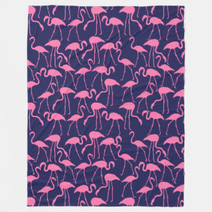 Marine und rosa Flamingo-Muster Fleecedecke