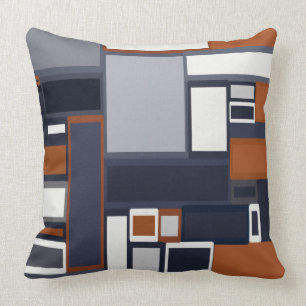 Marine-und Rost-Mitte- des Jahrhundertsmodernes Kissen