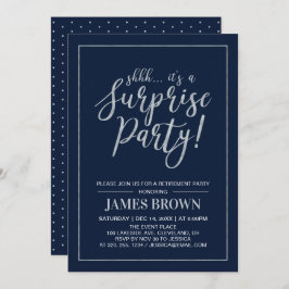 Marine und Silber | Modern Surprise Retirement Par Einladung