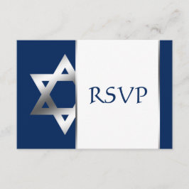 Marine und Silberstar von David Bar Mitzvah UAWG RSVP Karte