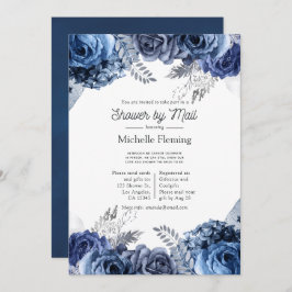 Marine und Weiß mit Silver Brautparty per Mail Einladung