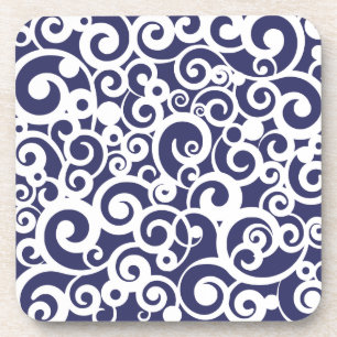 Marine und weiße verrückte Strudel-Untersetzer Untersetzer