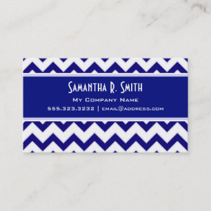 Marine und weiße Zickzack Muster-Geschäfts-Karte Visitenkarte