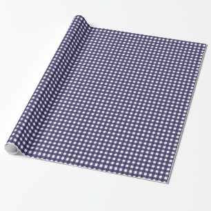 Marine und White Gingham Geschenkpapier