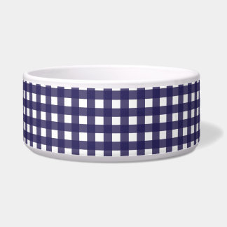 Marine und White Gingham Napf