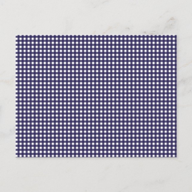 Marine und White Gingham Postkarte (Vorderseite)