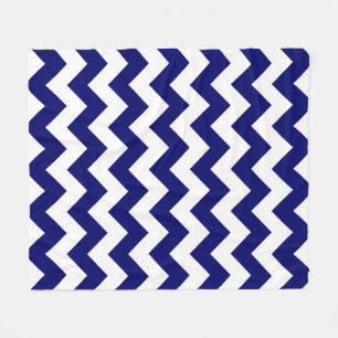 Marine und White Zigzag Fleecedecke