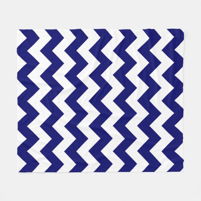 Marine und White Zigzag Fleecedecke (Vorderseite (Horizontal))