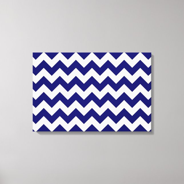 Marine und White Zigzag Leinwanddruck (Vorderseite)