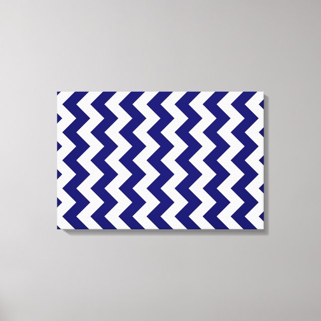 Marine und White Zigzag Leinwanddruck (Vorderseite)
