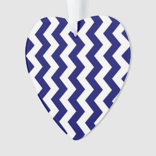 Marine und White Zigzag Ornament