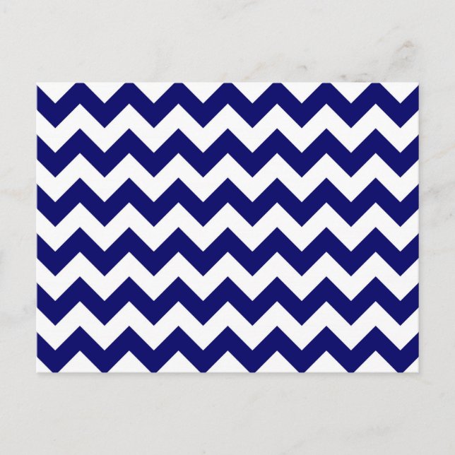 Marine und White Zigzag Postkarte (Vorderseite)