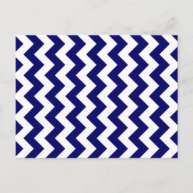 Marine und White Zigzag Postkarte (Vorderseite)