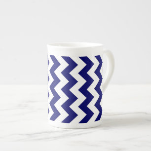 Marine und White Zigzag Prozellantasse