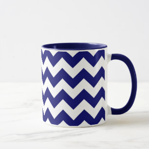 Marine und White Zigzag Tasse