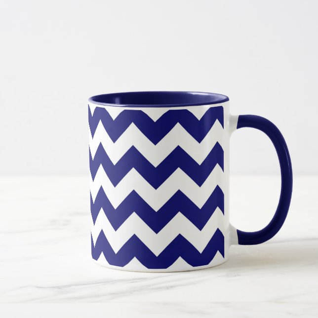 Marine und White Zigzag Tasse (Rechts)