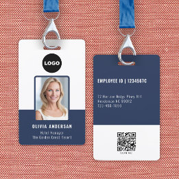 Marine-Unternehmensmitarbeiter-Foto-ID-QR-Code-Log Ausweis