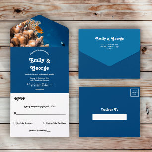 Marine Unterwasser-Fischriffe Sommer-Strandhochzei All In One Einladung