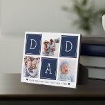 Marine | VATER Custom Kids Foto Collage Fotoplatte<br><div class="desc">Schaffen Sie einen süßen Sake für einen geliebten Papa diesen Vatertag mit diesem einfachen Foto-Plakat-Design,  das drei Ihrer Lieblings-Instagram-Fotos enthält,  angeordnet in einer Collage mit abwechselnden Quadraten von marineblauer Schrift "Vater". Personalisieren Sie mit den Lieblings-Fotos seiner Kinder,  und fügen Sie eine benutzerdefinierte Nachricht am unteren Rand.</div>
