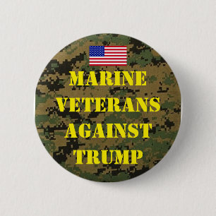 Marine-Veteranen gegen Trump-Knopf Button