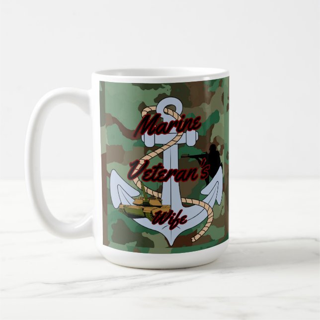 Marine Veterans Ehefrau Kaffeetasse (Links)