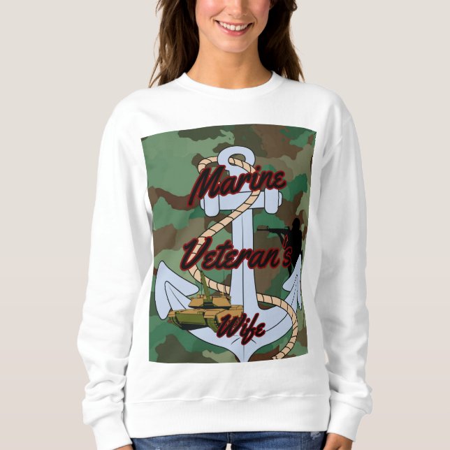 Marine Veterans Ehefrau Sweatshirt (Vorderseite)