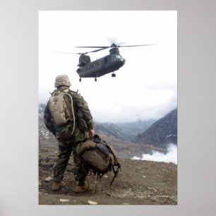 Marine Waits für CH-47 Chinook Hubschrauber Poster