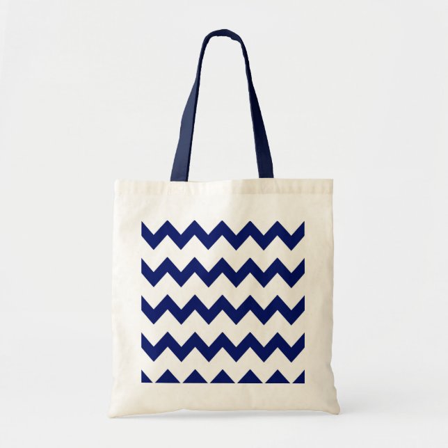 Marine-weiße Sparren-Tasche Tragetasche (Vorne)