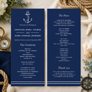 Marine-Weißer-Anker-Hochzeit Programm