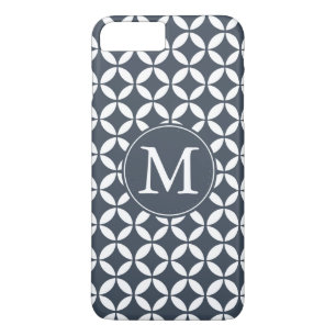 Marine-weißes geometrisches Kreis-Monogramm Case-Mate iPhone Hülle