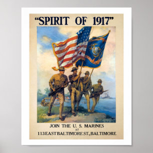 Marine-Werbeplakat Geist von 1917 Poster