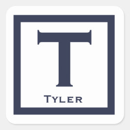 Marineanfänger Name Kids Boy Party Zurück zur Schu Quadratischer Aufkleber