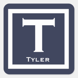 Marineanfänger Name Kids Boy Party Zurück zur Schu Quadratischer Aufkleber