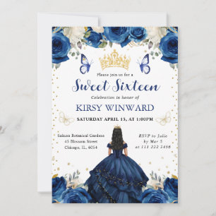Marineanzug Schwarze Haare Prinzessin Sweet 16 Ein Einladung