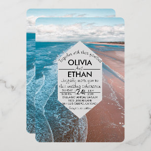 Marinebadestrand Hochzeitsfoil Einladung
