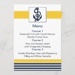 Marinebänder, Anker, nautische Menükarten