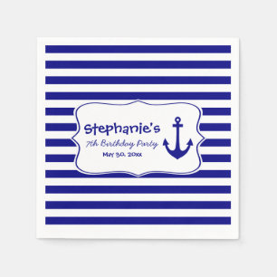 Marinebänder und nautische Ankerpartei Serviette