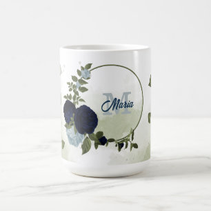 Marinebär und dustig blaue Blüten, Monografie Kaffeetasse