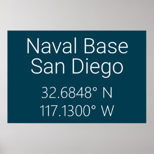 Marinebasis San Diego Breitengrad Poster