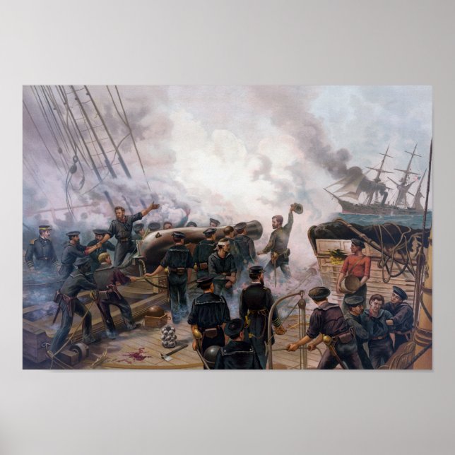 Marinebeschlacht im zivilen Krieg - Kearsarge und  Poster (Vorne)