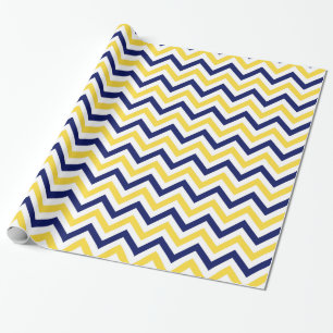 Marineblau, Ananas, Weiß Großes Chevron-Zickzack-M Geschenkpapier