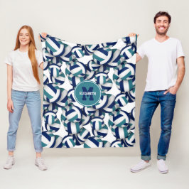 Marineblau-aquamarine Schulmannschaft färbt Volley Fleecedecke