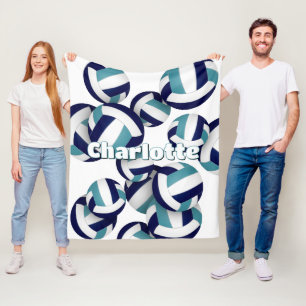 Marineblau aquamarine Volleyballmannschaft Farben  Fleecedecke